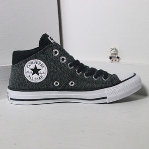 Converse Gray and Black Mid Tops